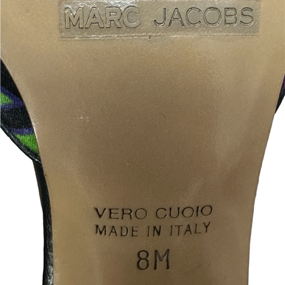 Marc Jacobs silk colorful print mules kitten heels. Sz. 8 - Picture 10 of 10